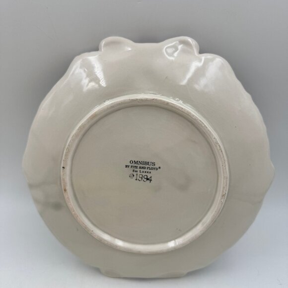 Fitz and Floyd Omnibus Baroque Holiday Plate Christmas 1994 Vintage 12" Red Bows - Picture 3 of 8